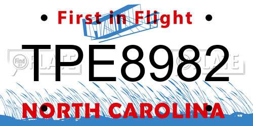 TPE8982 North Carolina License Plate