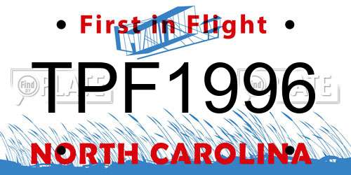 TPF1996 North Carolina License Plate