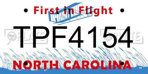 TPF4154 North Carolina License Plate
