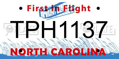 TPH1137 North Carolina License Plate