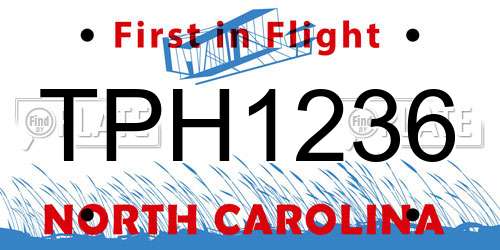 TPH1236 North Carolina License Plate