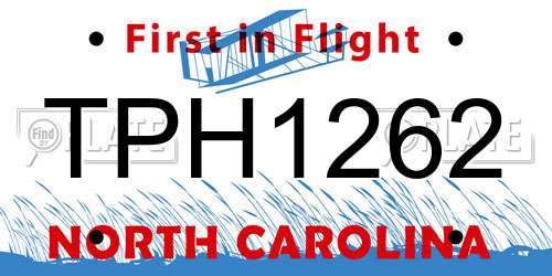 TPH1262 North Carolina License Plate