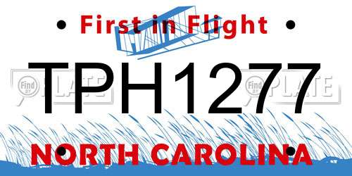 TPH1277 North Carolina License Plate