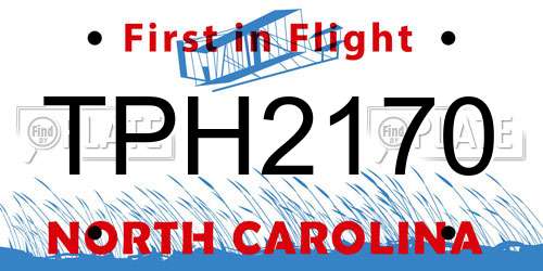 TPH2170 North Carolina License Plate