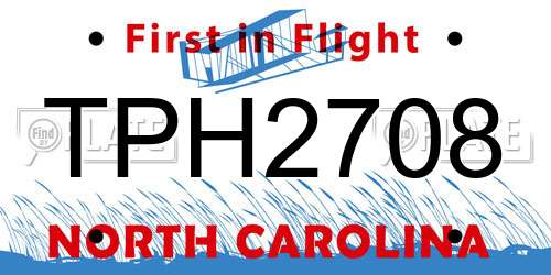 TPH2708 North Carolina License Plate