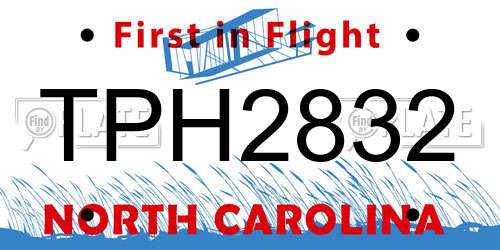 TPH2832 North Carolina License Plate