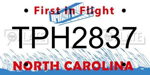TPH2837 North Carolina License Plate
