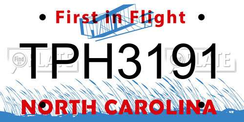 TPH3191 North Carolina License Plate