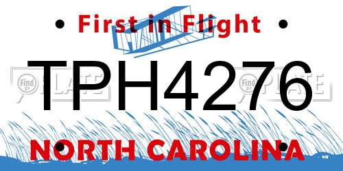 TPH4276 North Carolina License Plate
