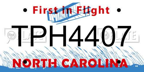TPH4407 North Carolina License Plate