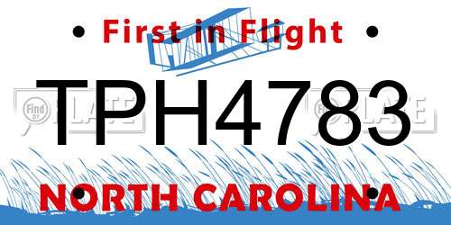 TPH4783 North Carolina License Plate