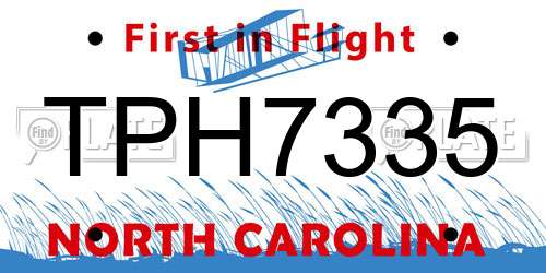 TPH7335 North Carolina License Plate