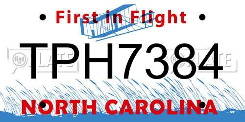 TPH7384 North Carolina License Plate