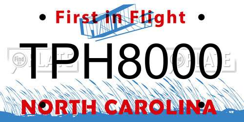 TPH8000 North Carolina License Plate