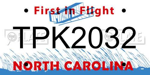 TPK2032 North Carolina License Plate