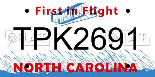 TPK2691 North Carolina License Plate