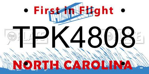 TPK4808 North Carolina License Plate