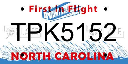 TPK5152 North Carolina License Plate