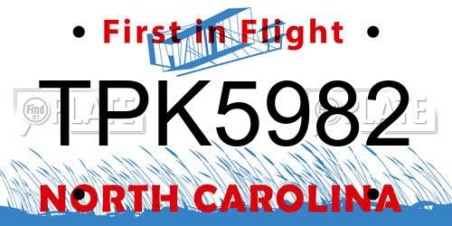TPK5982 North Carolina License Plate