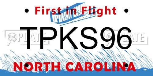 TPKS96 North Carolina License Plate