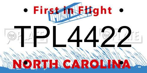 TPL4422 North Carolina License Plate