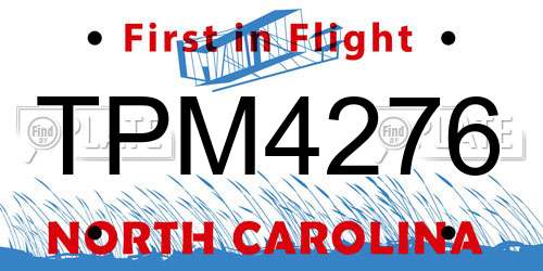 TPM4276 North Carolina License Plate