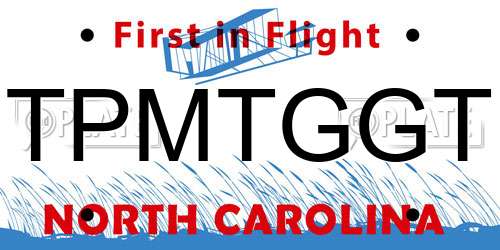 TPMTGGT North Carolina License Plate
