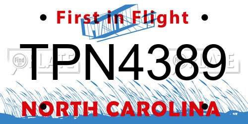 TPN4389 North Carolina License Plate