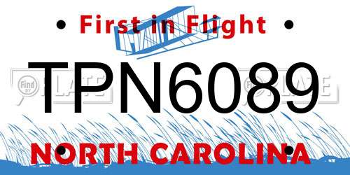 TPN6089 North Carolina License Plate