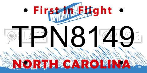 TPN8149 North Carolina License Plate