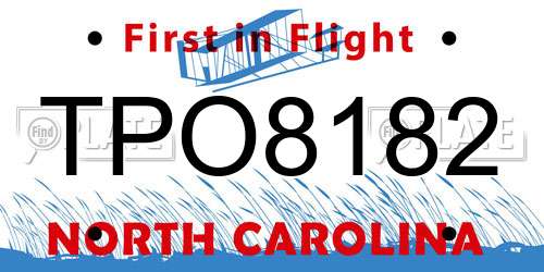 TPO8182 North Carolina License Plate