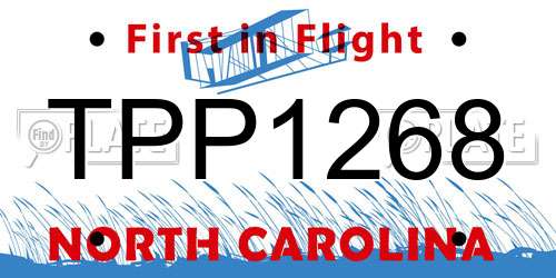 TPP1268 North Carolina License Plate
