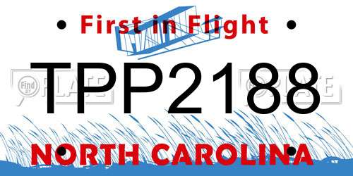 TPP2188 North Carolina License Plate