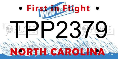 TPP2379 North Carolina License Plate