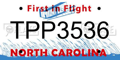 TPP3536 North Carolina License Plate