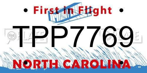 TPP7769 North Carolina License Plate