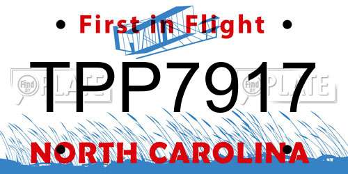 TPP7917 North Carolina License Plate