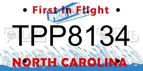 TPP8134 North Carolina License Plate