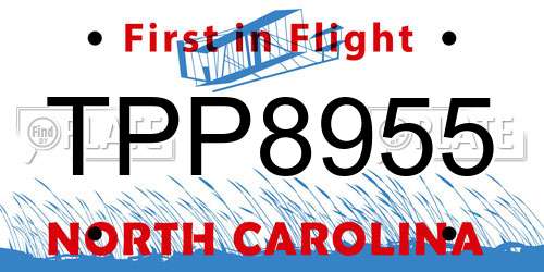 TPP8955 North Carolina License Plate