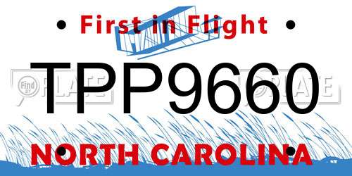 TPP9660 North Carolina License Plate