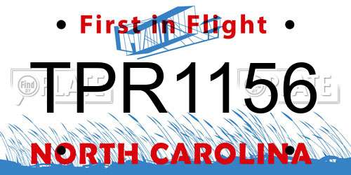 TPR1156 North Carolina License Plate