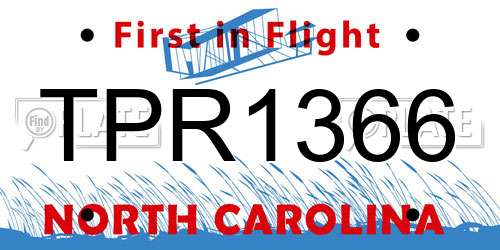TPR1366 North Carolina License Plate