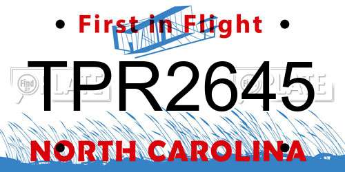 TPR2645 North Carolina License Plate