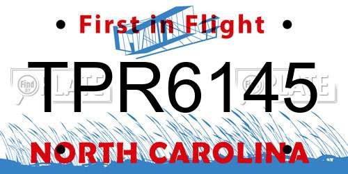 TPR6145 North Carolina License Plate