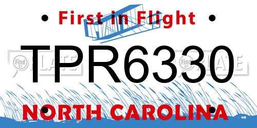 TPR6330 North Carolina License Plate