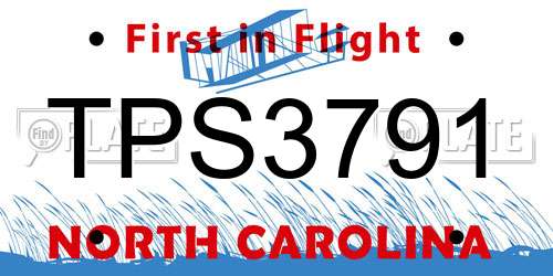 TPS3791 North Carolina License Plate
