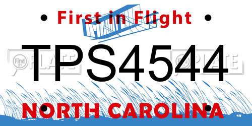 TPS4544 North Carolina License Plate