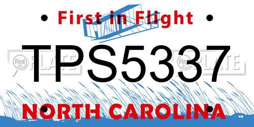 TPS5337 North Carolina License Plate