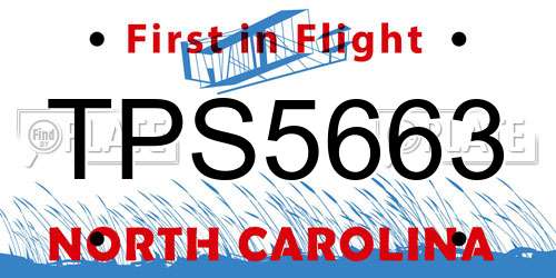 TPS5663 North Carolina License Plate