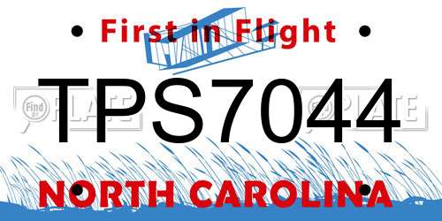 TPS7044 North Carolina License Plate